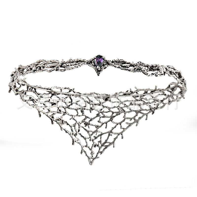 欧美热卖霍比特人同款精灵王皇冠瑟兰迪尔王冠男女银色头配饰现货