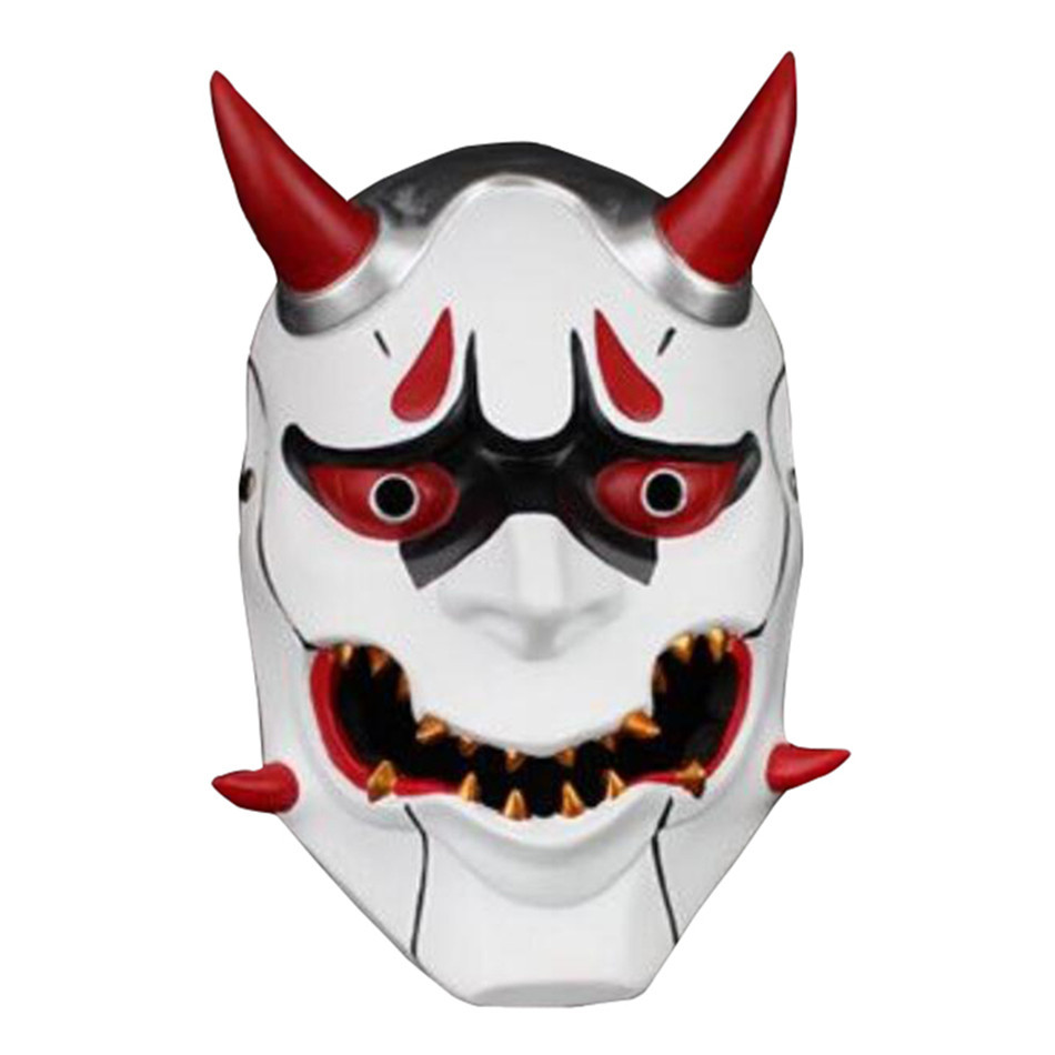 红白银笑脸般若面具万圣节脸罩鬼首鬼脸般若电影年会脸谱派对道具