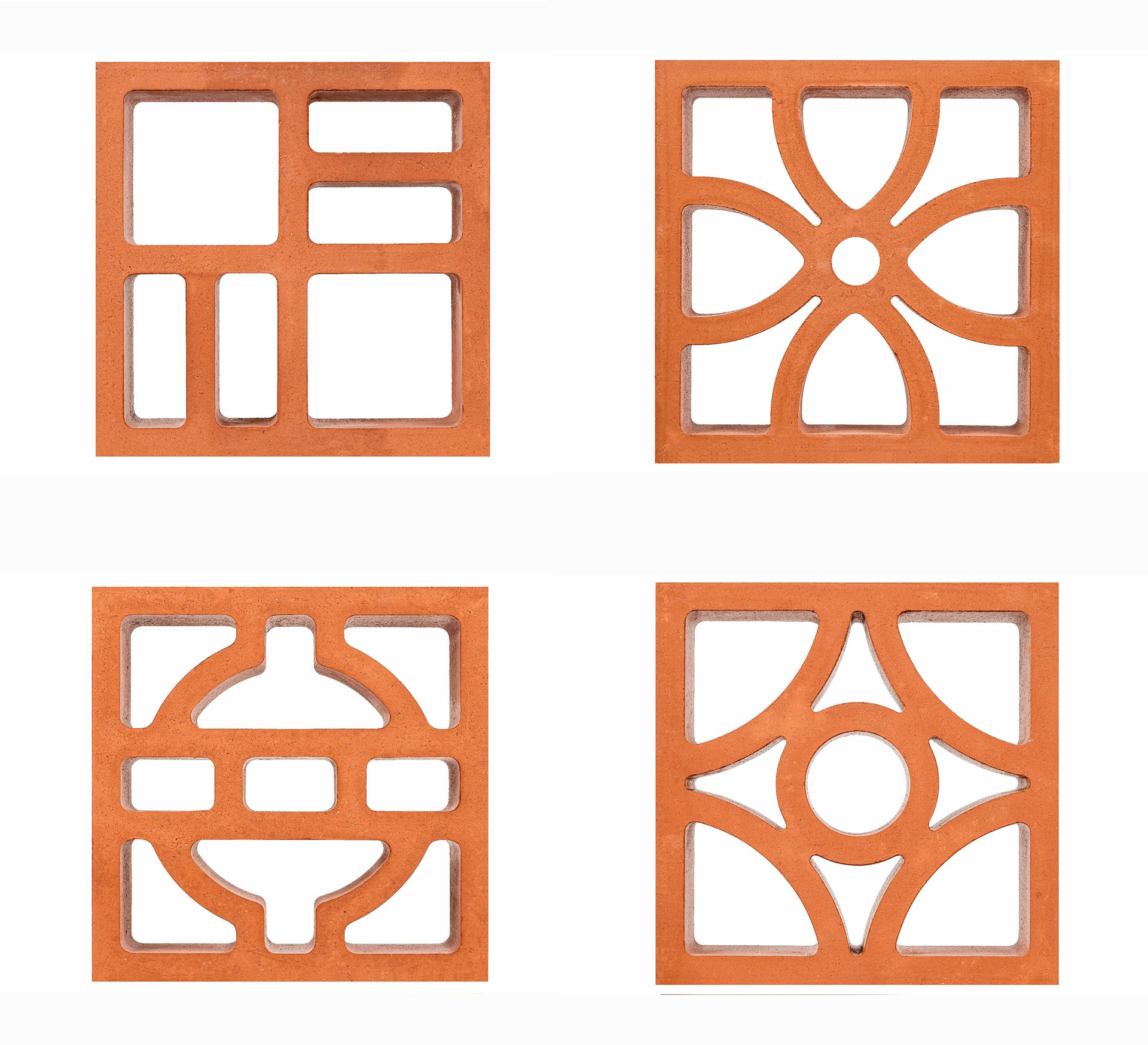 网红陶土格纹花格窗 墙体隔断用 对称规则镂空粘土砖