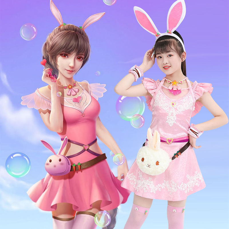 斗罗儿童版cos服小舞套装表演服同款兔耳朵cosplay女装小五衣服动漫