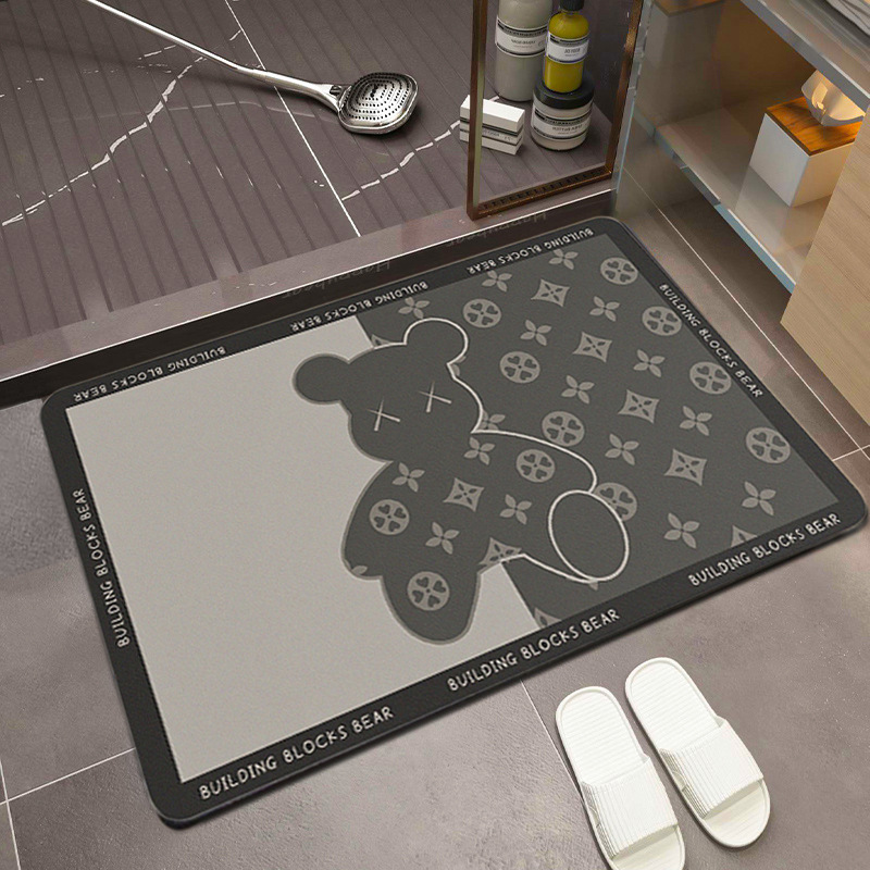 Diatom Ooze Floor Mat Nordic Bathroom Mats Absorbent Pads Bathroom Entrance Foot Mat Quick-Drying Door Mat Wholesale