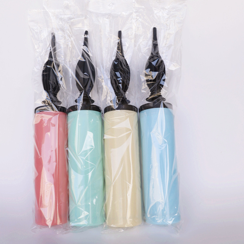 Balloon Pump Hand Push Maca Hand Pump Balloon Accessories Charging Cylinder Plastic Candy-Colored Air Cylinder