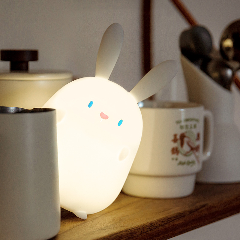 Mid-Autumn Festival Gift Rabbit Lamp Rabbit Several Silicone Night Lamp Night Light Usb Charging Ambience Light Led Timing Table Lamp