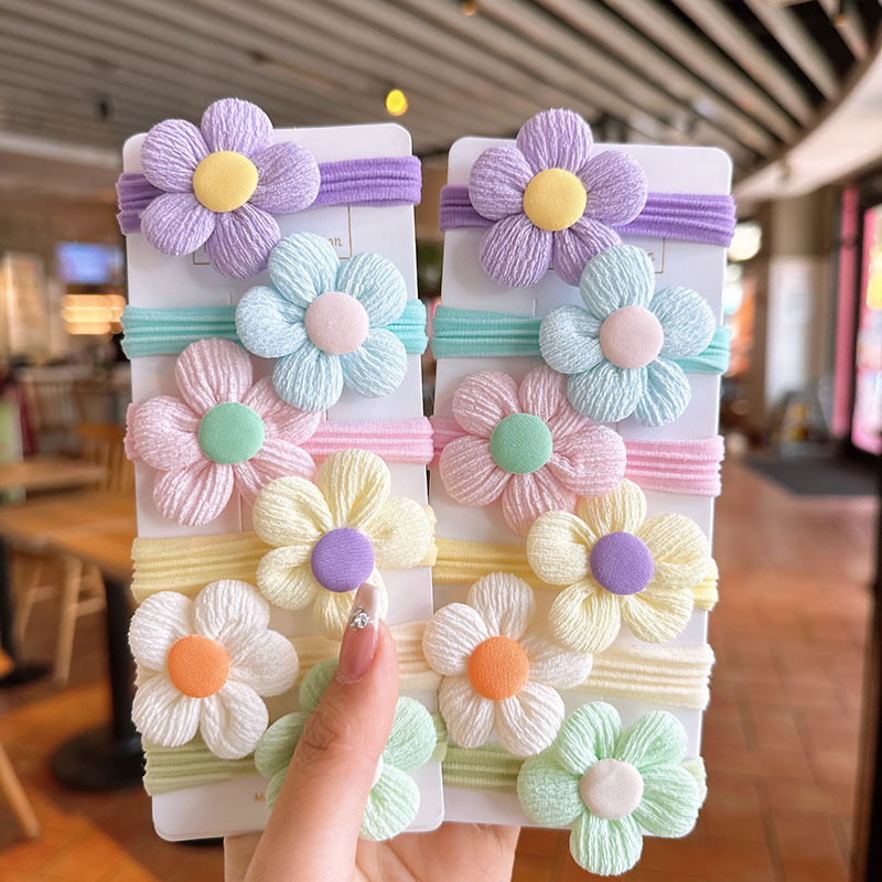 Children's Hair Rope Cute Flowers Bow Rubber Band Baby Does Not Hurt Hair Elastic Towel Ring Little Girl Hair Ring