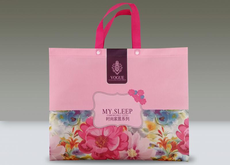 家纺四件套无纺布彩印覆膜包装礼品袋空调被凉席珊瑚绒手提袋