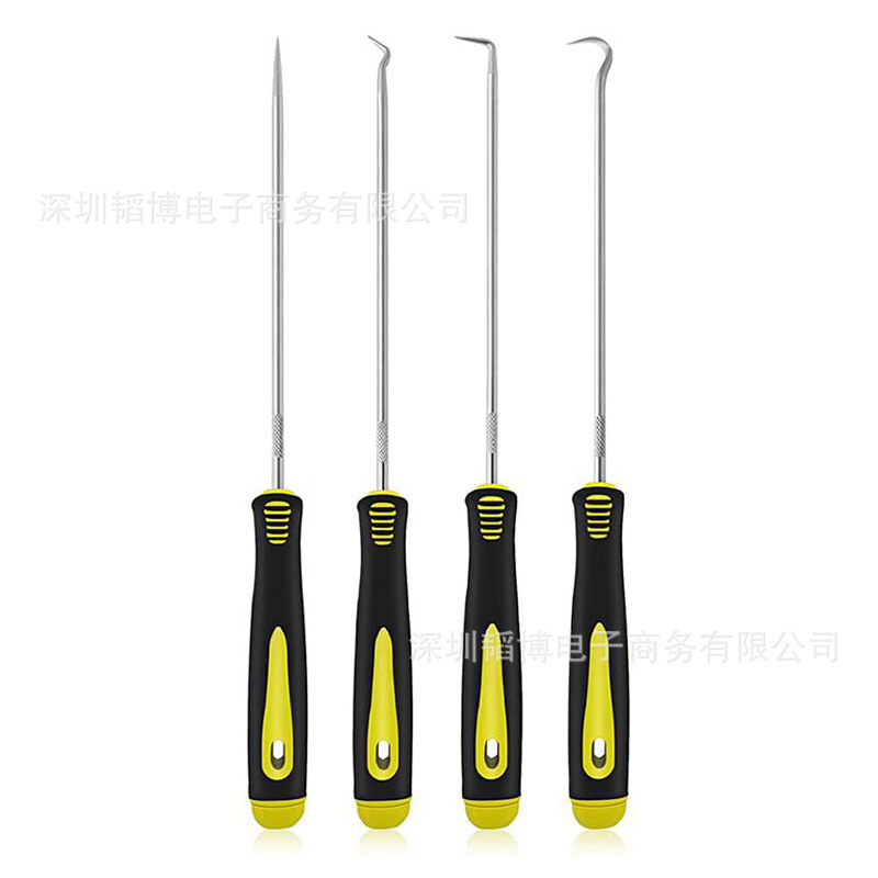 4-Piece Oil Seal Screwdriver Set Pull Hook Oil Seal Screwdriver Puller Disassembly Hook Tire Repair Auto Protection Tool