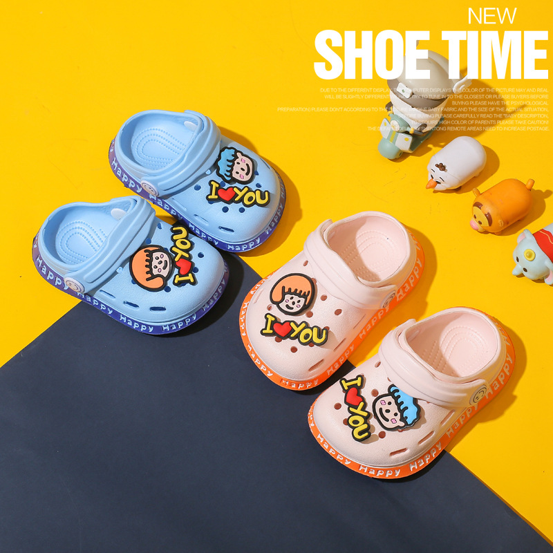 Eva Children's Closed Toe Hole Shoes Summer Girls Boys Baby Indoor Soft Bottom Non-Slip Kid's Cartoon Sandals