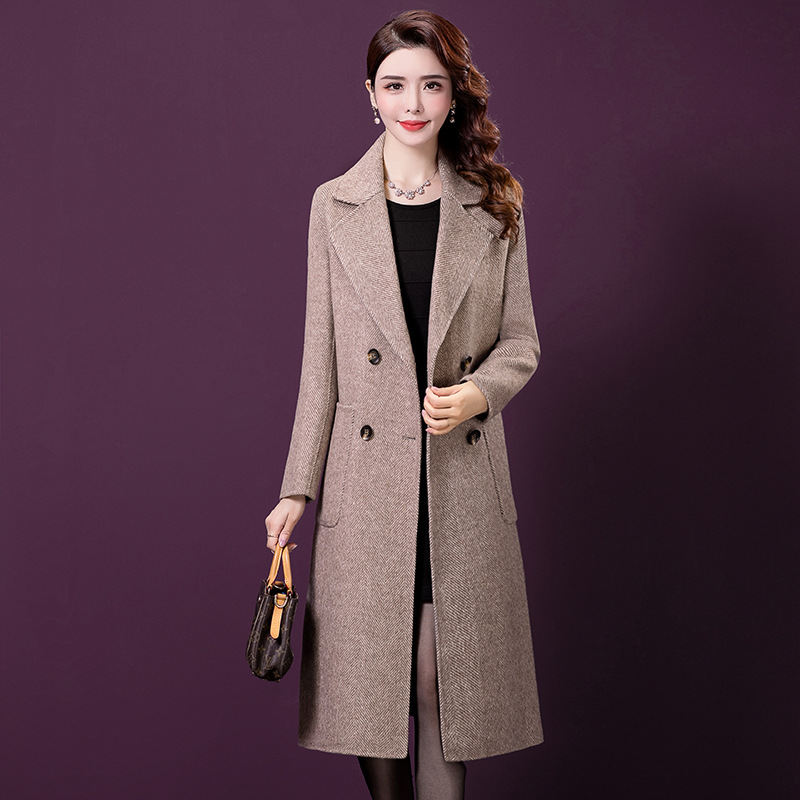 2023秋冬季新款韩版时尚毛呢休闲大衣女设计感中长款气质显瘦外套