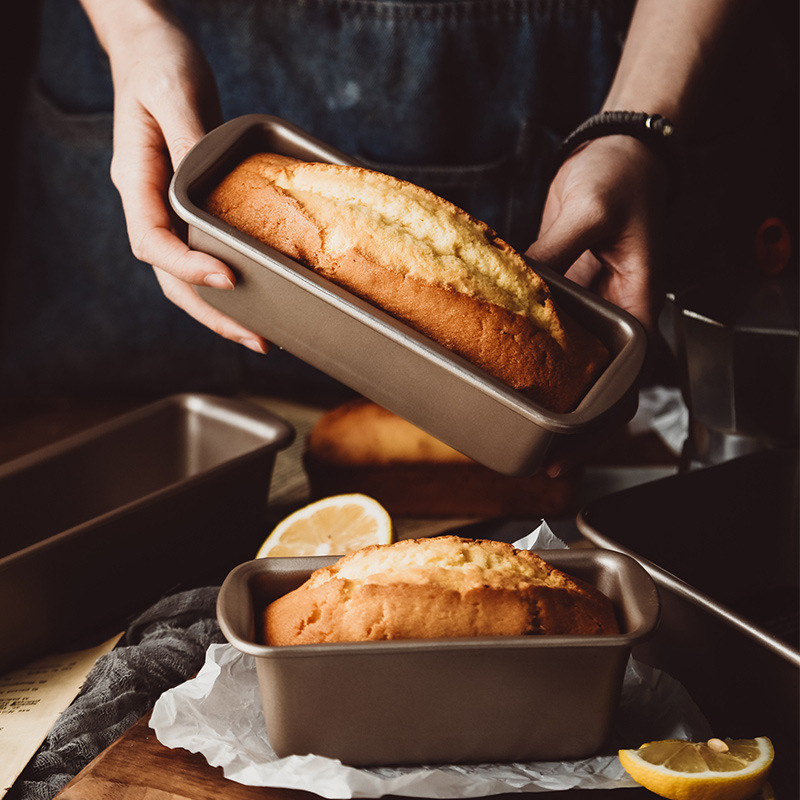 金色不粘磅蛋糕模具长条吐司烘焙面包盒不沾烤盘烤箱用具烘培工具