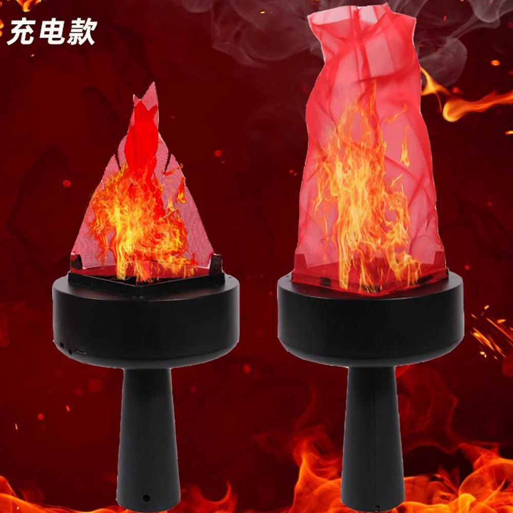 演出晚会活动舞台道具手举火炬火把红色火焰灯开幕式运动会防真