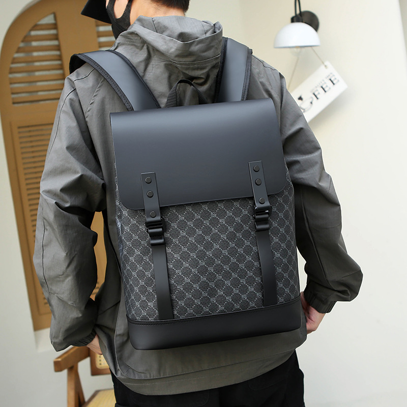 Backpack Men's Bag Business Backpack Backpack Men's Trendy All-Match Multifunctional Printed Neutral Backpack