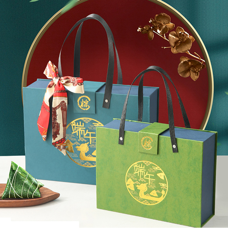 端午节礼盒粽子烫金手提包装盒外包装盒礼品盒子彩盒彩色印制logo