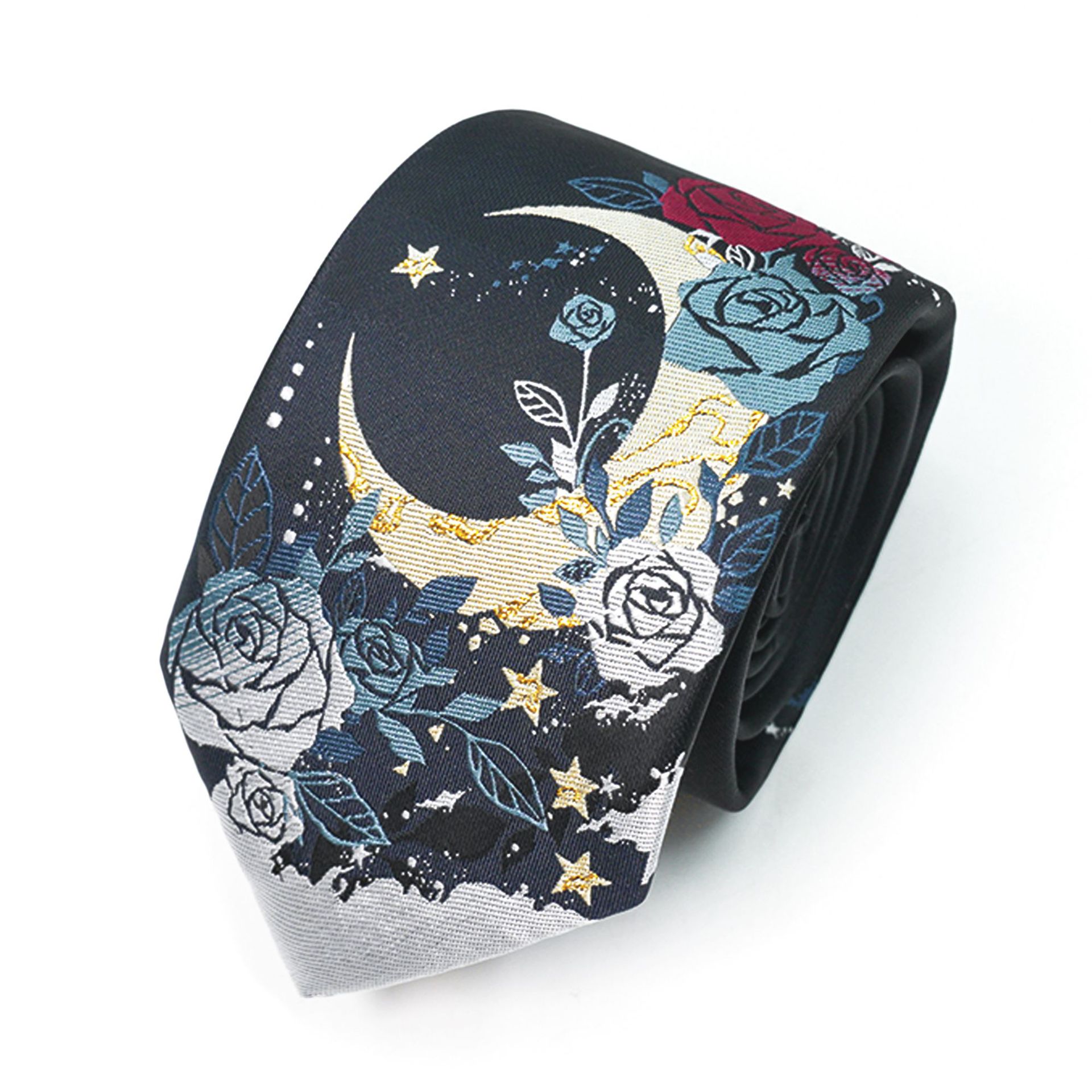 厂家现货 噗叮熊原创jkdk手打领带黑色玫瑰花学院男女情侣提花小