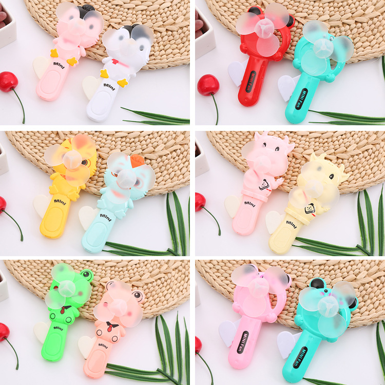 Cute Cartoon Hand Fan Hand Pressure Manual Mini Fan Portable Portable Hand-Held Fan Push Toys Wholesale