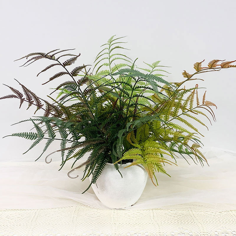 跨境软胶仿真绿植金丝猴蕨把束蕨类植物墙造景室内软装电视柜插花
