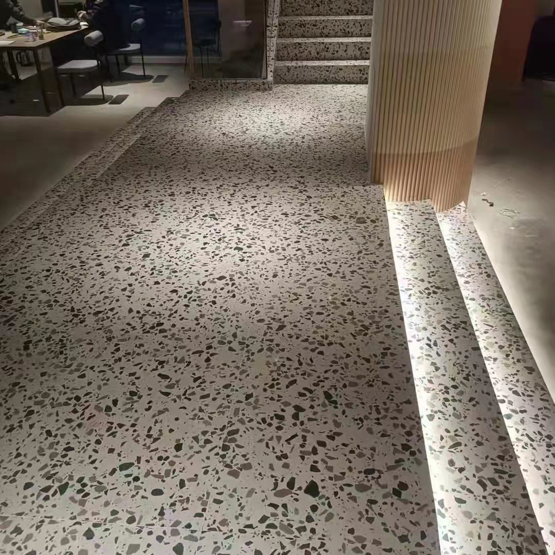 灰色水磨石楼梯台阶挡水条厨房浴室阳台哑光地砖餐厅服装店工程砖