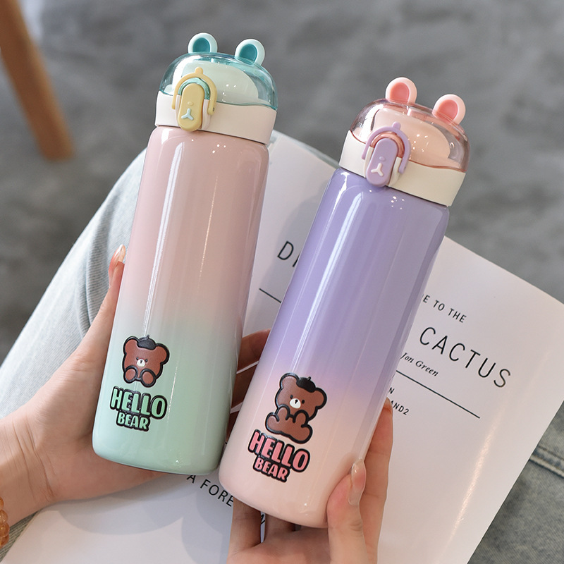 304 Stainless Steel Vacuum Cup inside and outside Cartoon Cute Large Capacity Children's Cups Good-looking Food Grade Material Cup