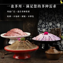 火锅店毛肚专用盘商用鱼片肥牛羊肉大刀腰片餐具密胺提篮个性干冰