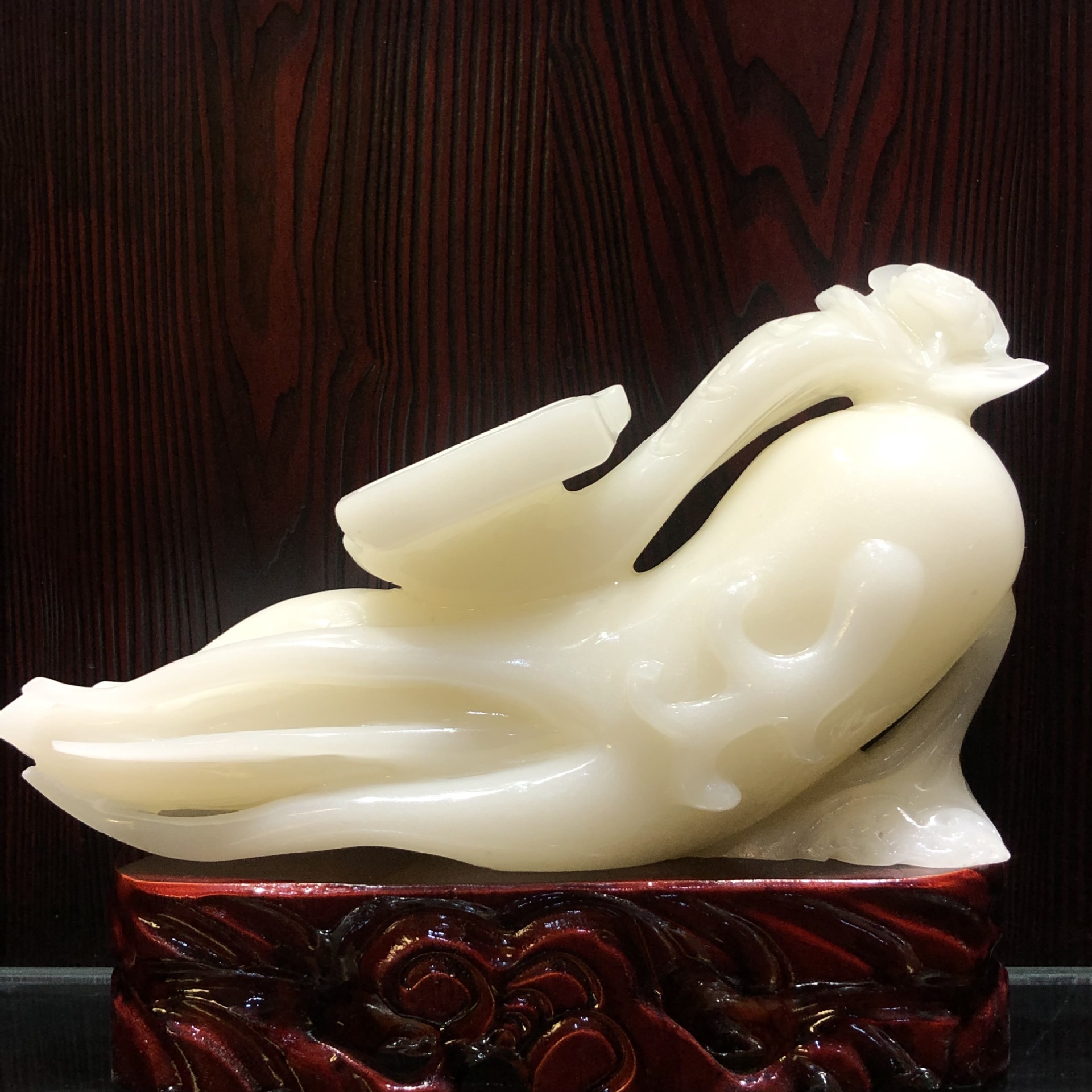 阿富汗玉人参摆件青玉如意工艺品摆设家庭客厅摆件