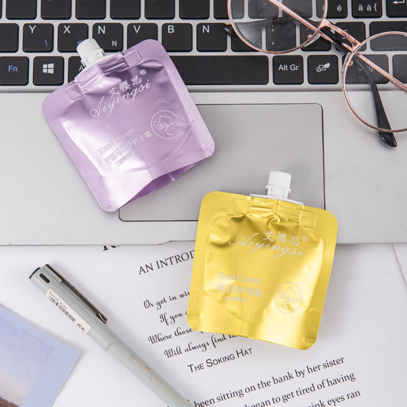 新款酒店用品批发艾樱思保湿霜网红袋装不粘手滋润护手霜现货批发