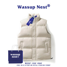 WASSUP NEST羽绒棉马甲男冬季2023新款秋冬背心工装坎肩男士马夹