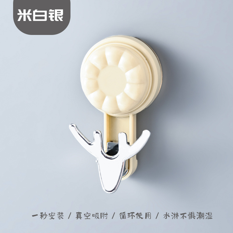 Light Luxury Air Suction Cup Hook Strong Vacuum Punch-Free Holder Sticky Hook Towel Rack Kitchen Bathroom Seamless