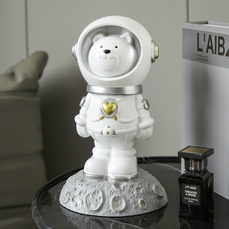 Behanmei Astronaut Crafts Living Room Decoration Home Ornament Floor Bear TV Cabinet beside Sofa Creative Furnishings