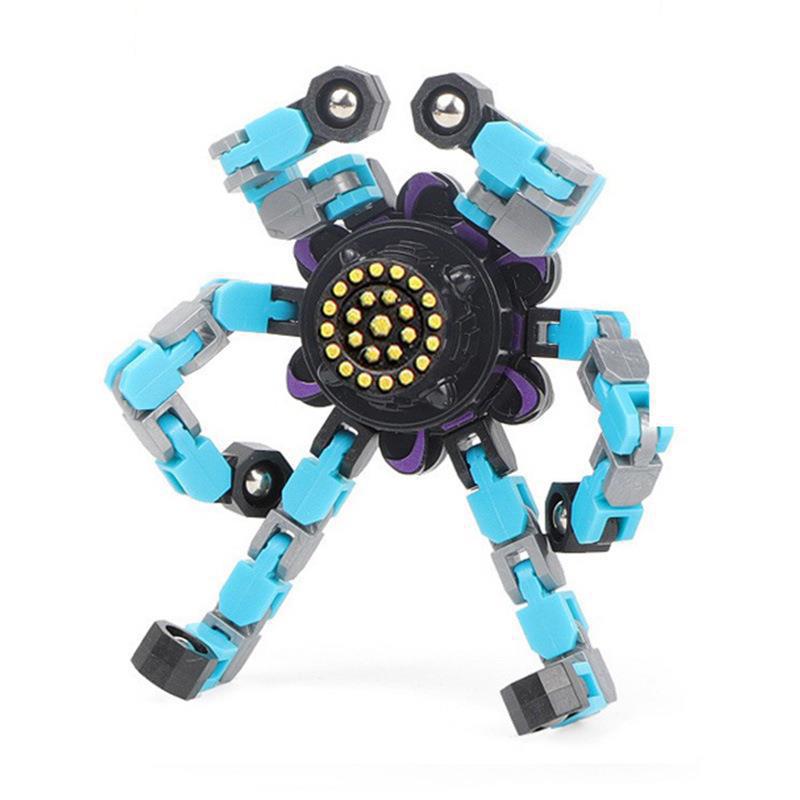 Children's Mechanical Deformation Gyro Luminous Finger Decompression Spiral Changeable Fingertip Luminous Chain Variant Creative Toy