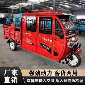 双排半封闭电动三轮车爬坡货车拉货带棚载重王大功率农用家用货运