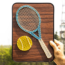 网球钉子绕线画 diy手工制作材料包网球拍创意礼物勾线缠绕编织画