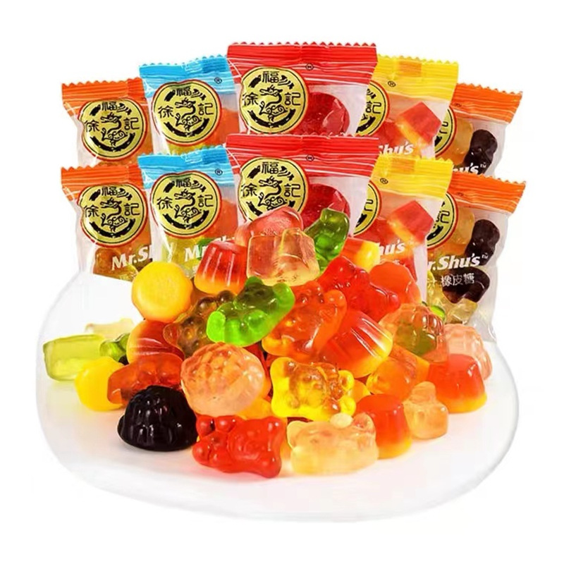 橡皮糖小熊水果汁味qq橘子软糖散装什锦结婚庆喜糖果小零食