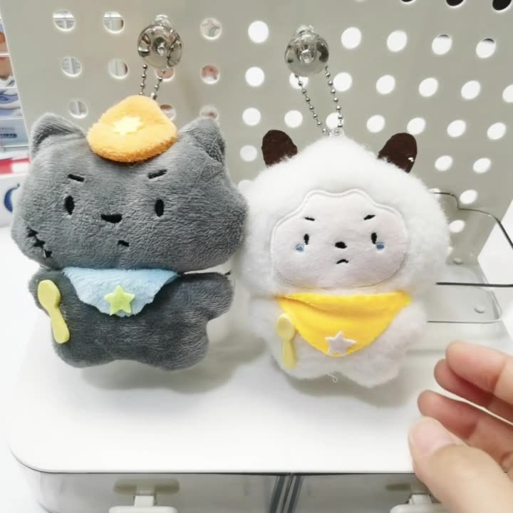 可爱卡通吱吱叫灰太狼  懒羊羊毛绒玩偶服饰配饰 可爱吱吱叫毛绒