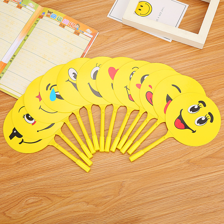 Smiley Face Fan Pen Student Prize Gift Fan Ballpoint Pen Advertising Logo Design Creative Stationery Wholesale