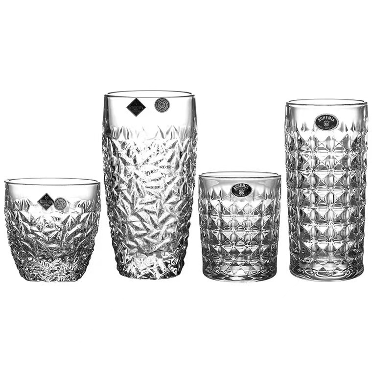 捷克进口bohemia水晶玻璃水杯果汁杯牛奶杯威士忌杯钻石水杯轻奢