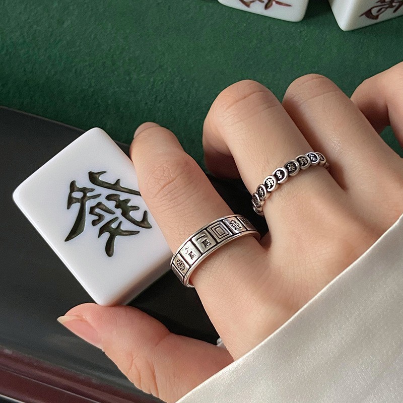 Cold Style Twist Chain Set Rings Female Special-Interest Design Affordable Luxury Fashion Personality Simple Index Finger Ring