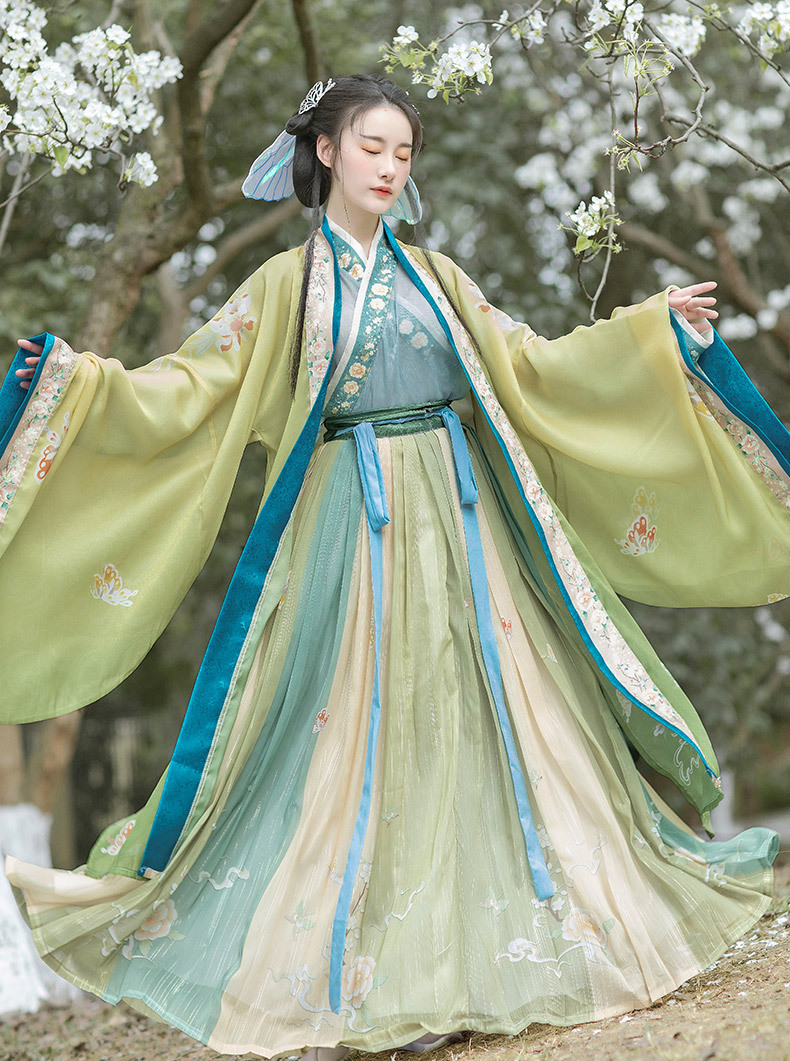 凤蝶古装宋制汉服对穿交齐腰大袖衫三件套汉服女春夏日常新款汉服
