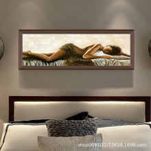 美式现代抽象人物画卧室床头挂画酒店房间睡美人艺术画美女人体画