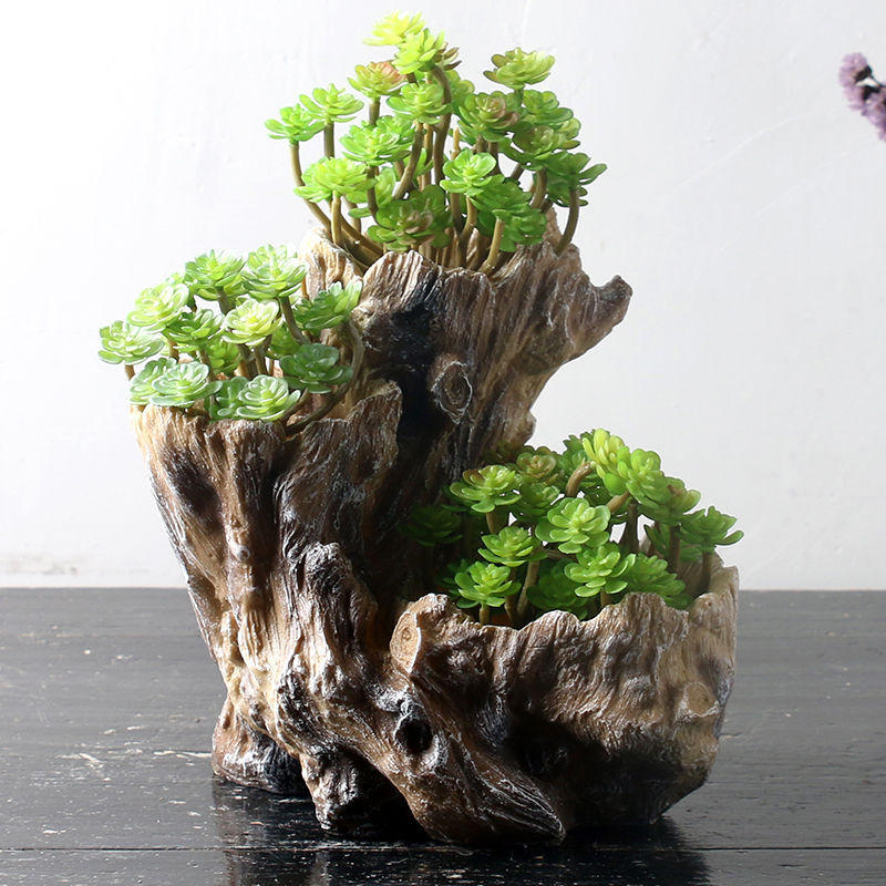 尚和仿树根肉肉花盆中号特价清仓非陶瓷批发创意多肉植物盆景盆栽