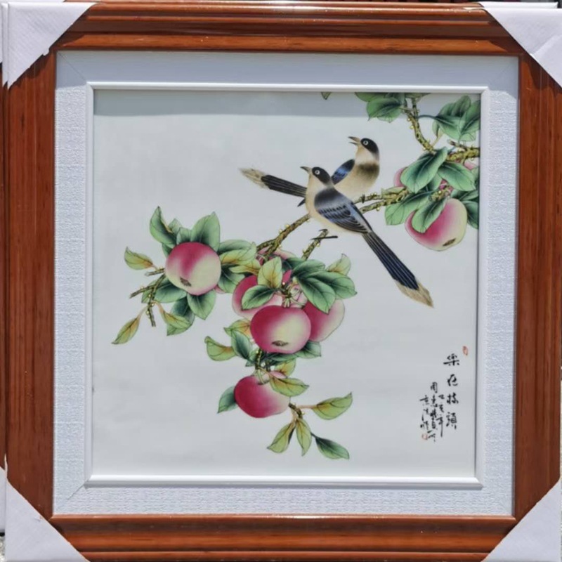 景德镇中式风格陶瓷瓷板画 手绘正方形客厅挂画装饰画摆设礼品