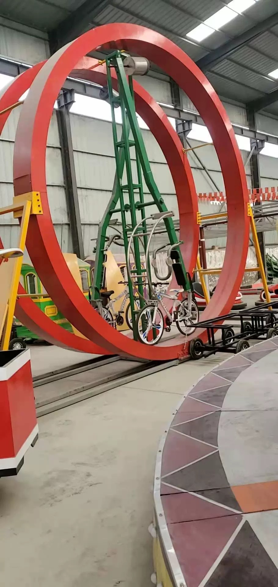 网红无动力高空自行车景区360度旋转骑行自行车游乐场成人自行车