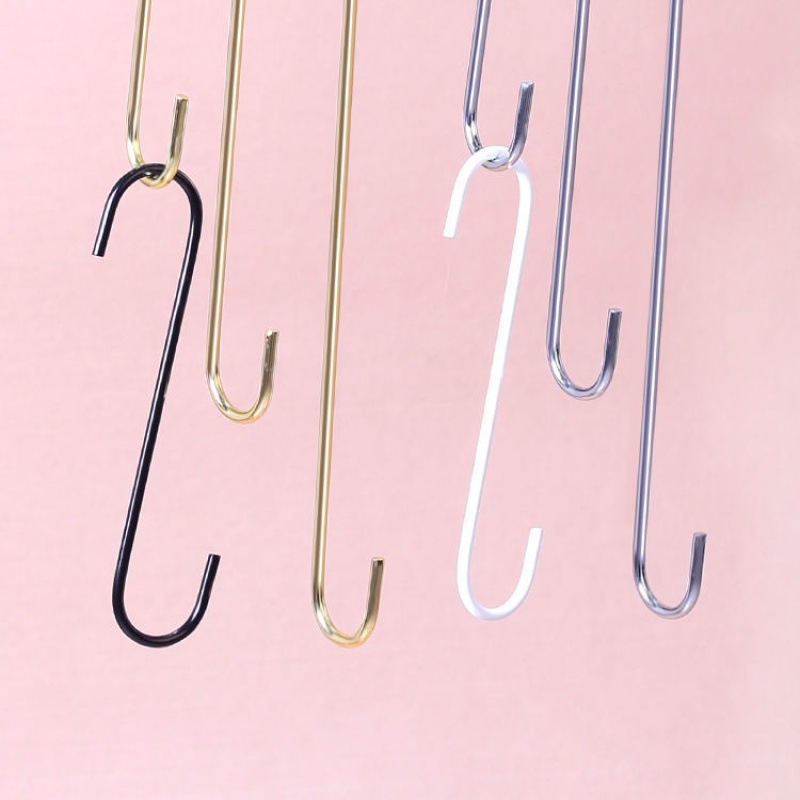 s钩批发服装店s金色勾子挂衣服衣架型不锈钢钩子加长衣钩裤勾挂勾