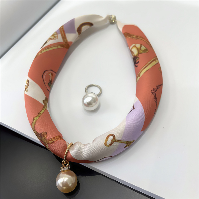 Sky Blue Fashion Classic Imitation Silk Pearl Pendant with Box Set Sunscreen Shawl Travel Outdoor Holiday Gift