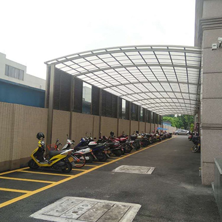 车棚 露天车位铝合金车棚 小区自行车雨棚 景区遮阳景观车棚