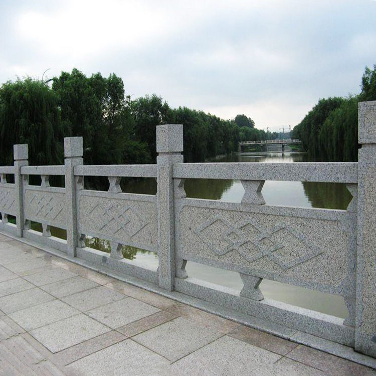 石雕栏板批发雕花栏杆石材河道栏杆汉白玉花岗石护栏厂家