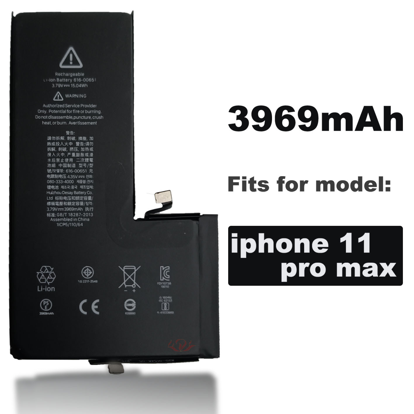 适用于苹果内置battery电池,iPhone11Promax电池,3969mAh