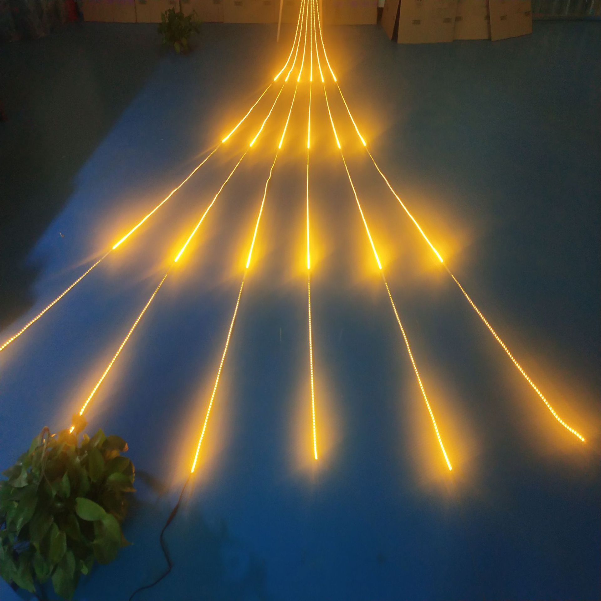 暖光灯带暖黄色流水追光全亮灯条led长条闪光彩灯12v流星雨跑马灯