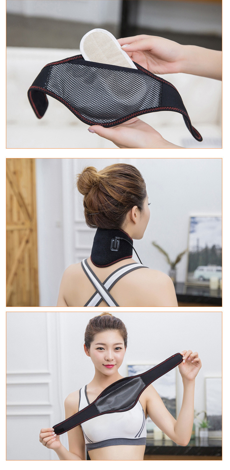 颈椎热敷电热护颈带加热艾灸护颈椎脖套发热颈部颈托护脖子代发