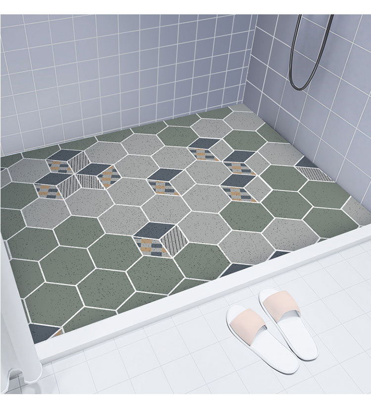 Bathroom Bathroom Anti-Slip Mats Mesh Bottom PVC Loop Floor Mat Permeable Shower Room Toilet Foot Mat Hollow-out Full Cover Drop-Resistant