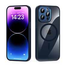 适用苹果15ProMax手机壳magsafe磁吸iPhone14Pro保护套13透明精孔