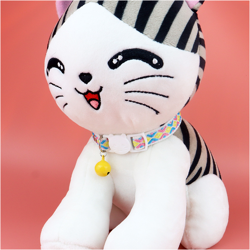 跨境宠物用品猫项圈铃铛彩色格纹提花宠物项圈猫咪脖圈厂家直销